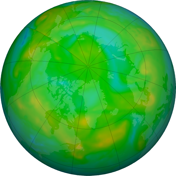 Arctic ozone map for 06 July 2016